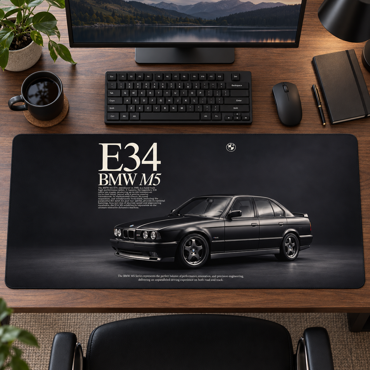 BMW M5 E34 Klasik Teknik Afiş Mouse Pad - Y1707