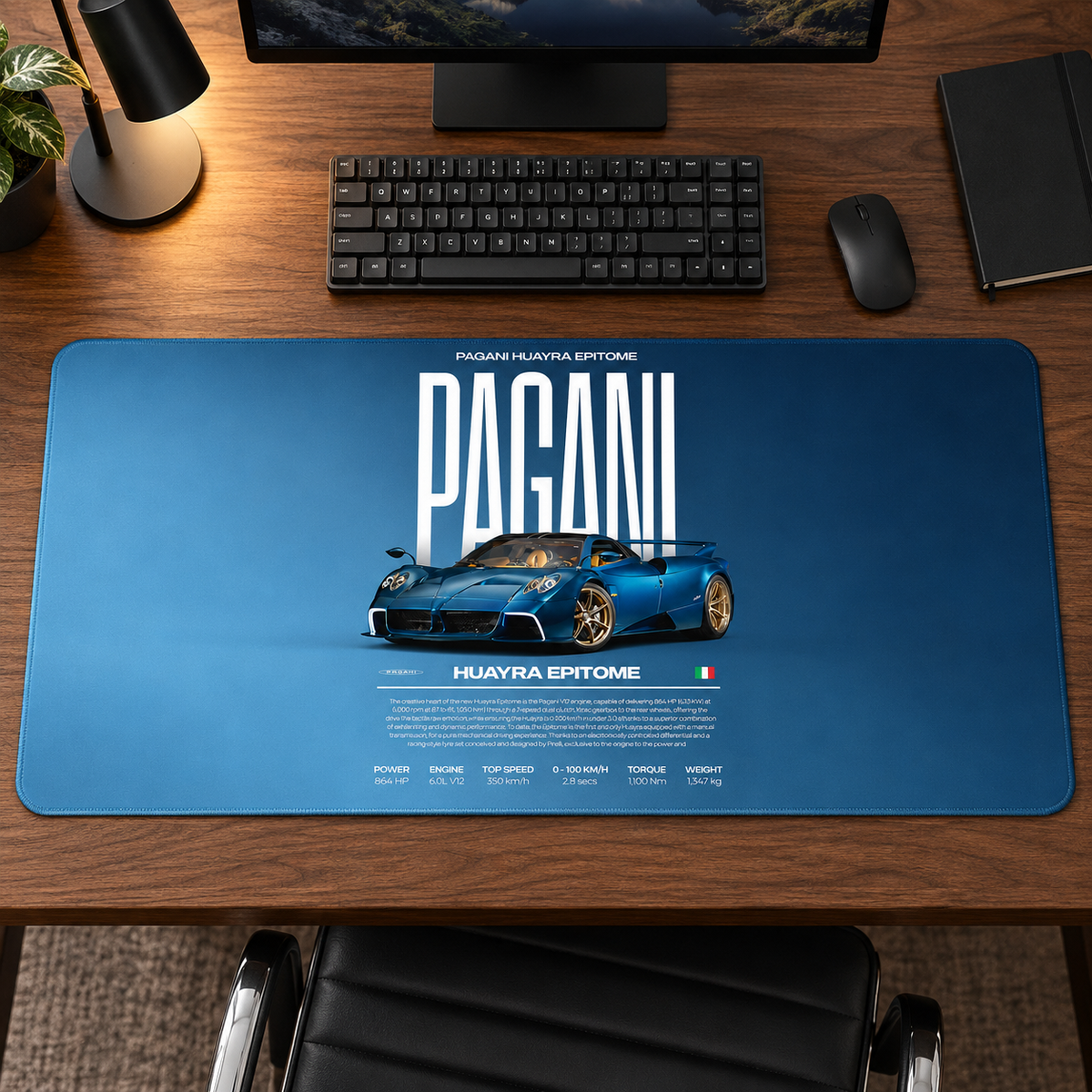 Pagani Huayra Mavi Teknik Afiş Mouse Pad - Y1712