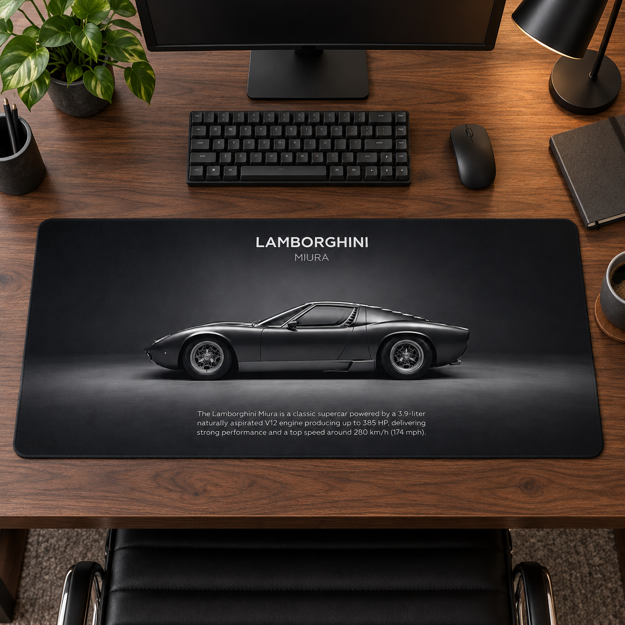 Lamborghini Gri Klasik Profil Mouse Pad - Y1717