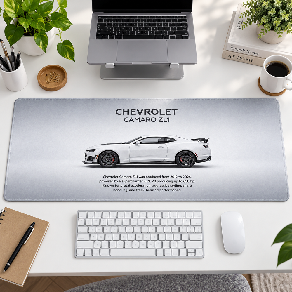 Chevrolet Camaro ZL1 Beyaz Minimal Profil Mouse Pad - Y1728
