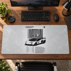 Lamborghini Beyaz Teknik Tasarım Mouse Pad - Y1742
