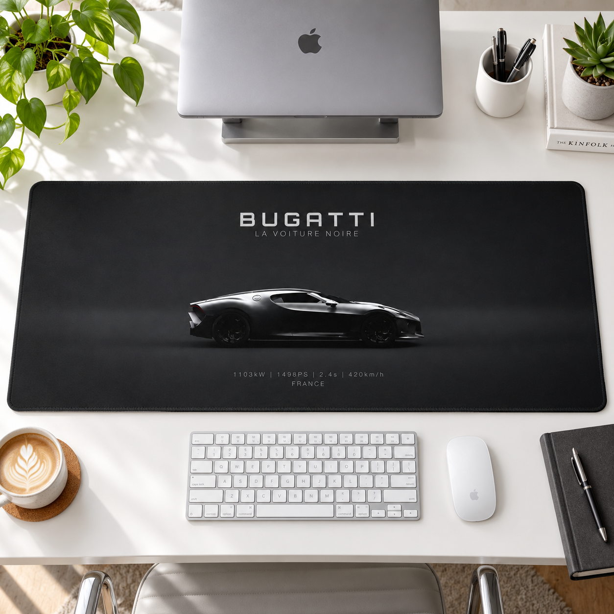 Bugatti Siyah Minimal Profil Mouse Pad - Y1743