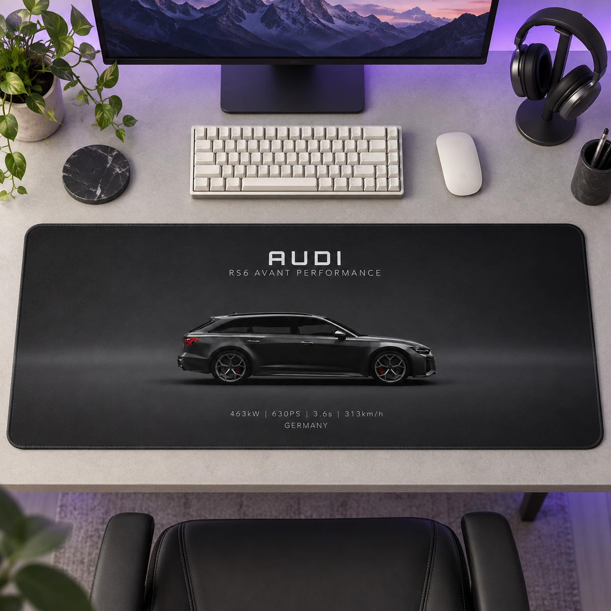 Audi Siyah Sportback Yan Profil Mouse Pad - Y1744