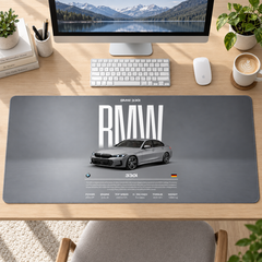 BMW Gri Sedan Teknik Afiş Mouse Pad - Y1750