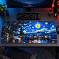 Yıldızlı Gece Mavi Otomobil Resmi Mouse Pad - Y1756