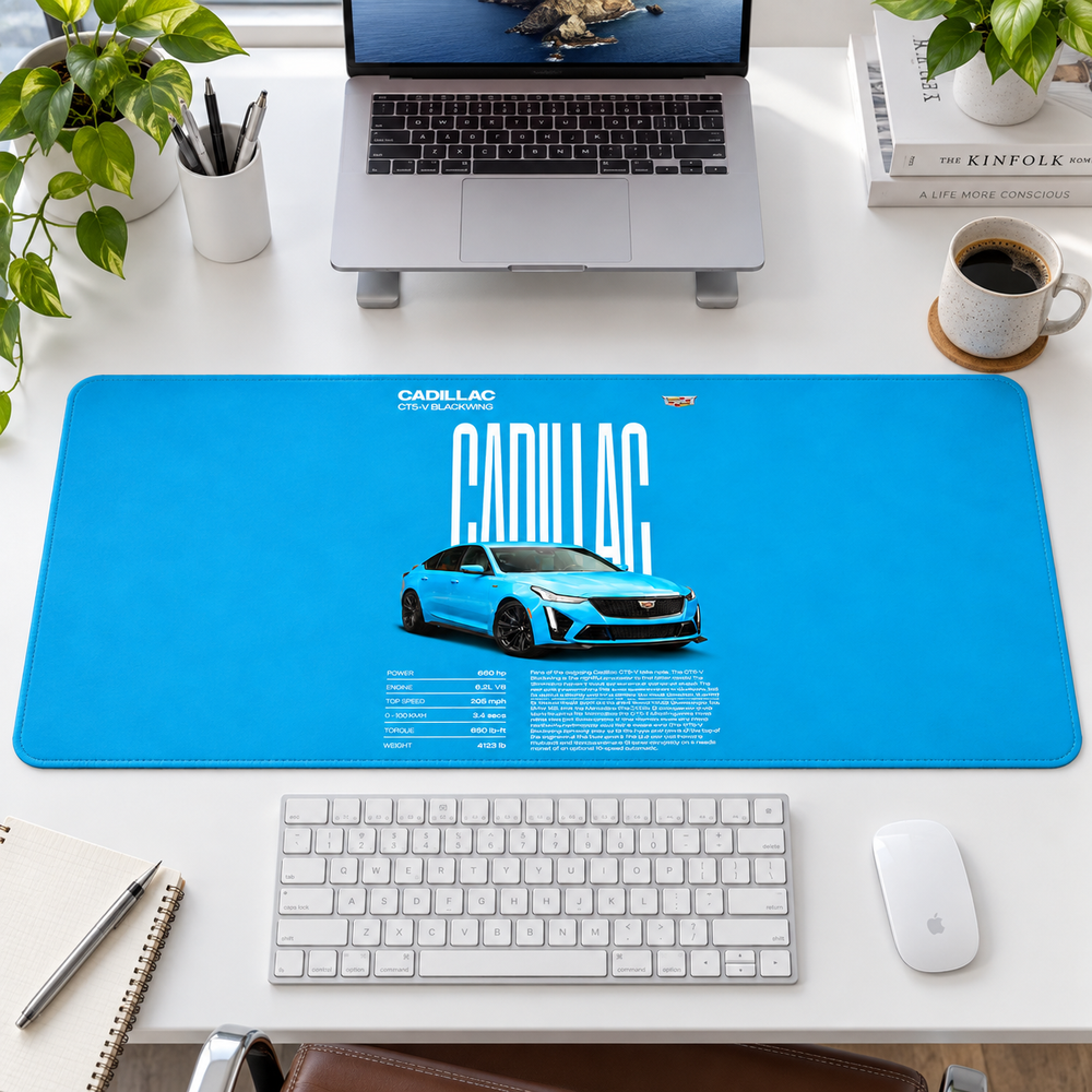 Cadillac Turkuaz Teknik Afiş Mouse Pad - Y1768