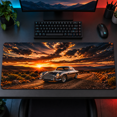 Klasik Otomobil Kızıl Kır Manzarası Mouse Pad - Y1771