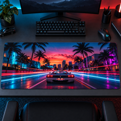 Miami Palmiye Neon Sürüşü Mouse Pad - Y1781