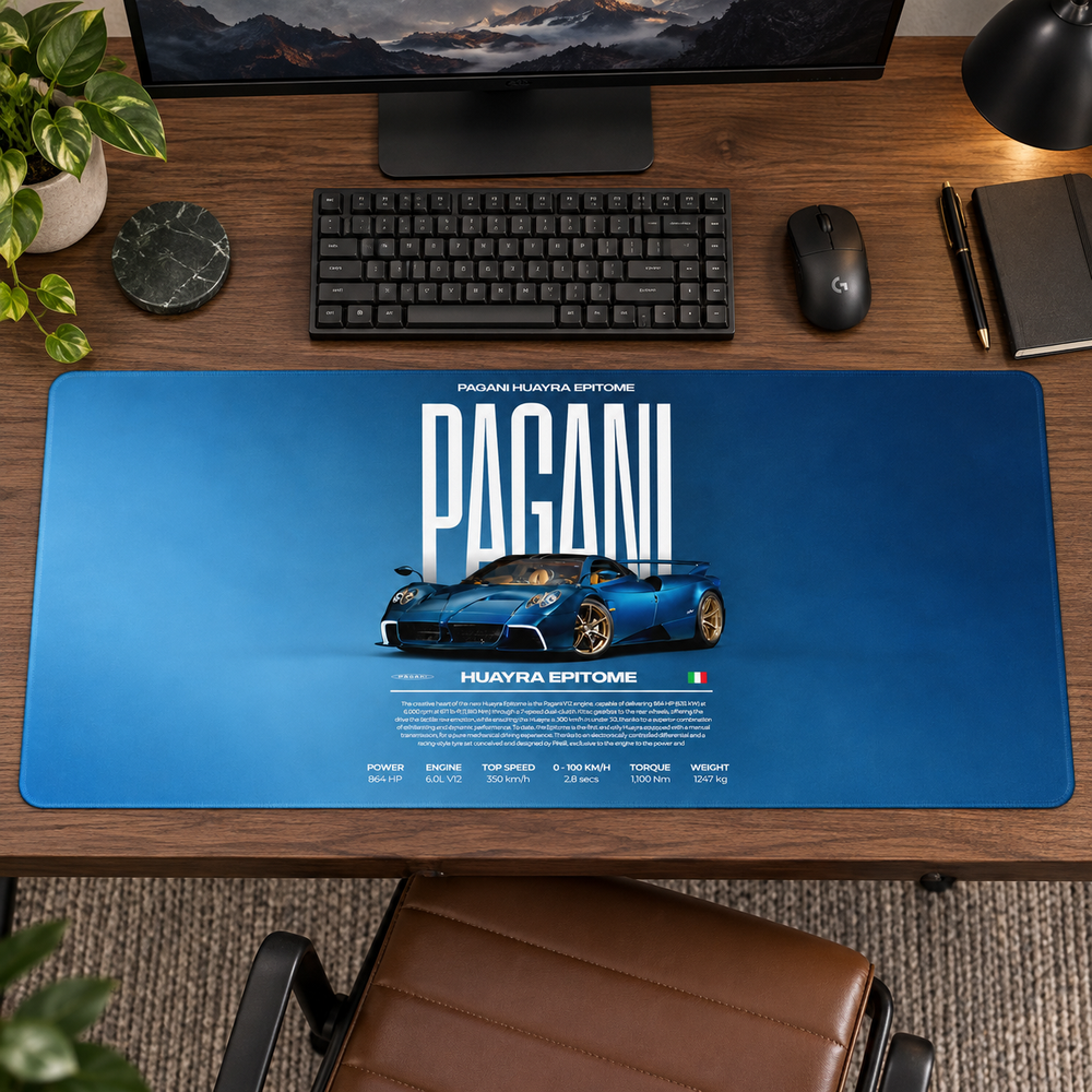 Pagani Huayra Mavi Profil Afişi Mouse Pad - Y1782