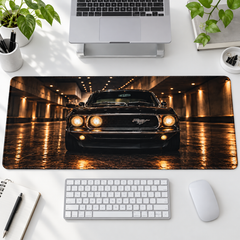 Klasik Otomobil Altın Garaj Işıkları Mouse Pad - Y1783