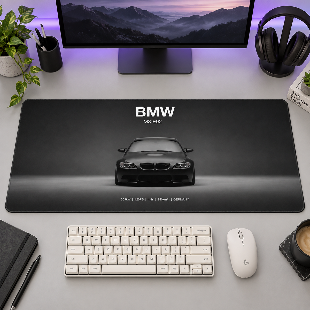 BMW Siyah Ön Portre Mouse Pad - Y1784