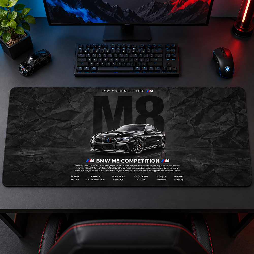 BMW M8 Competition Siyah Afiş Mouse Pad - Y1786