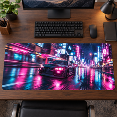 Pembe Neon Şehirde Hız Mouse Pad - Y1787