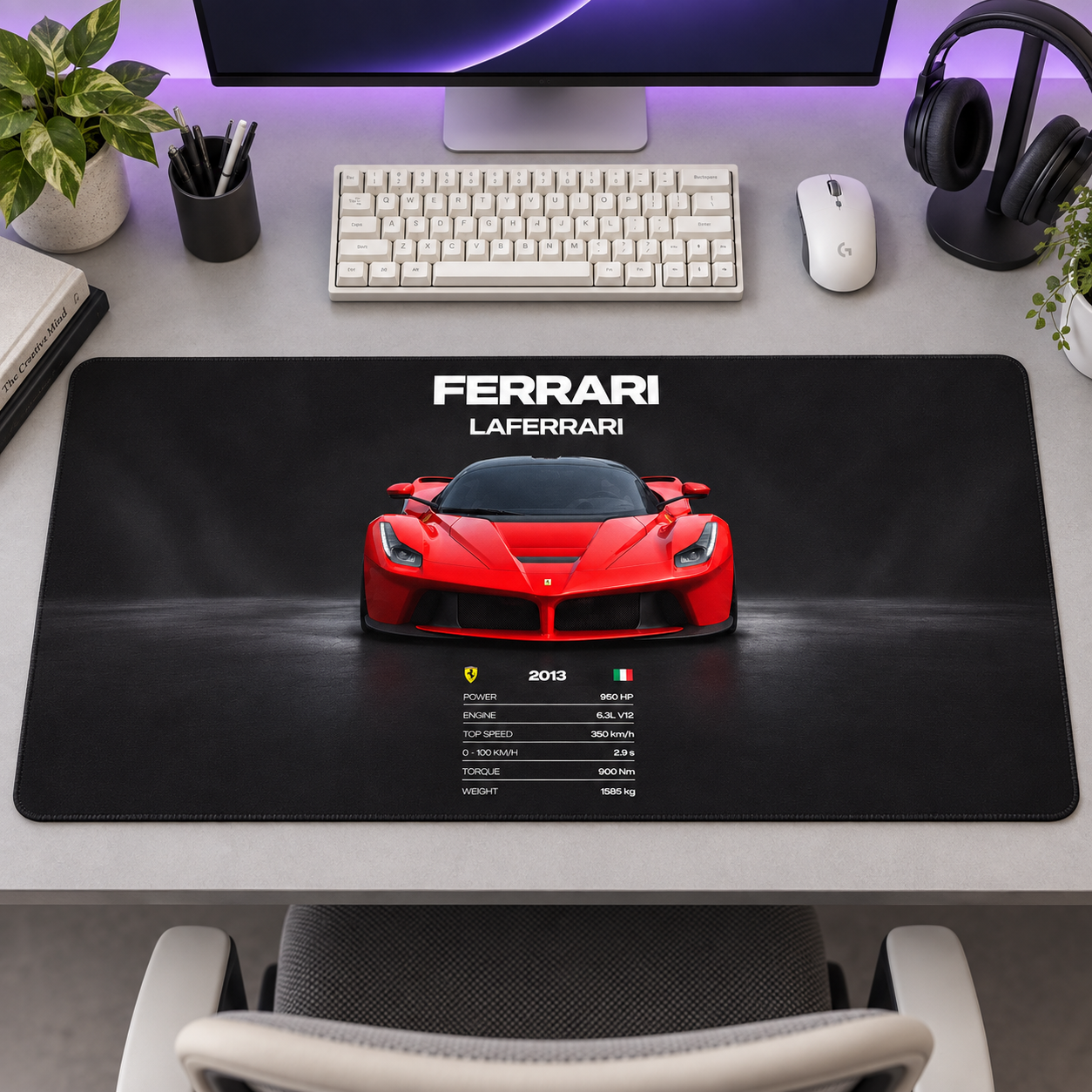 Ferrari LaFerrari Kırmızı Ön Afiş Mouse Pad - Y1789