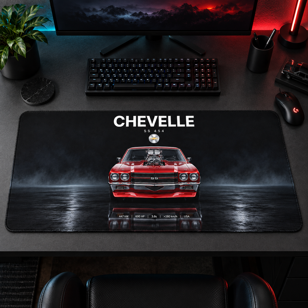Chevelle Kırmızı Klasik Ön Görünüm Mouse Pad - Y1791