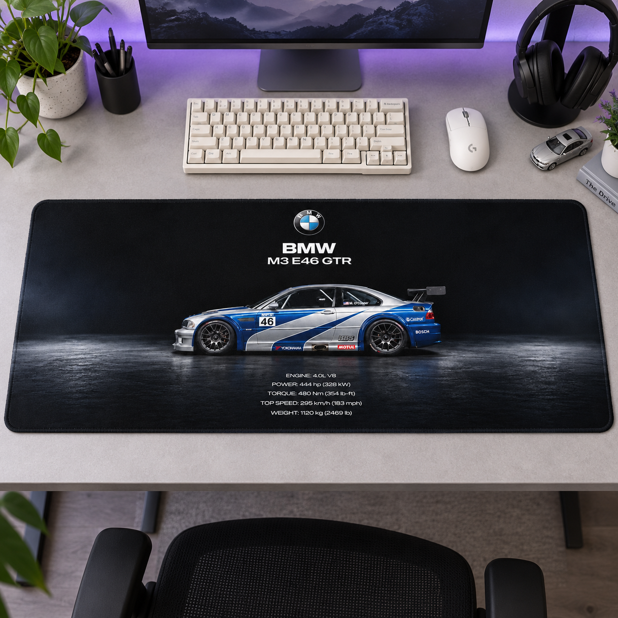 BMW M3 E46 GTR Yarış Afişi Mouse Pad - Y1794