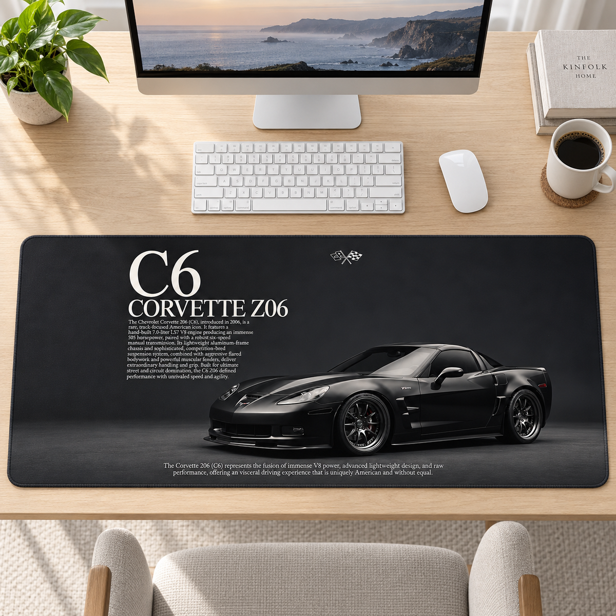Corvette C6 Z06 Siyah Teknik Afiş Mouse Pad - Y1795