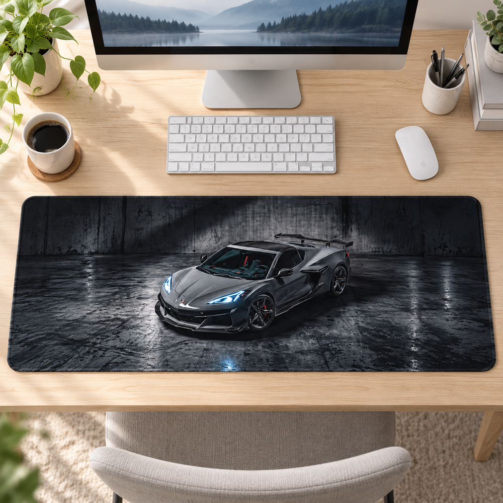 Gri Süper Otomobil Islak Garaj Mouse Pad - Y1815