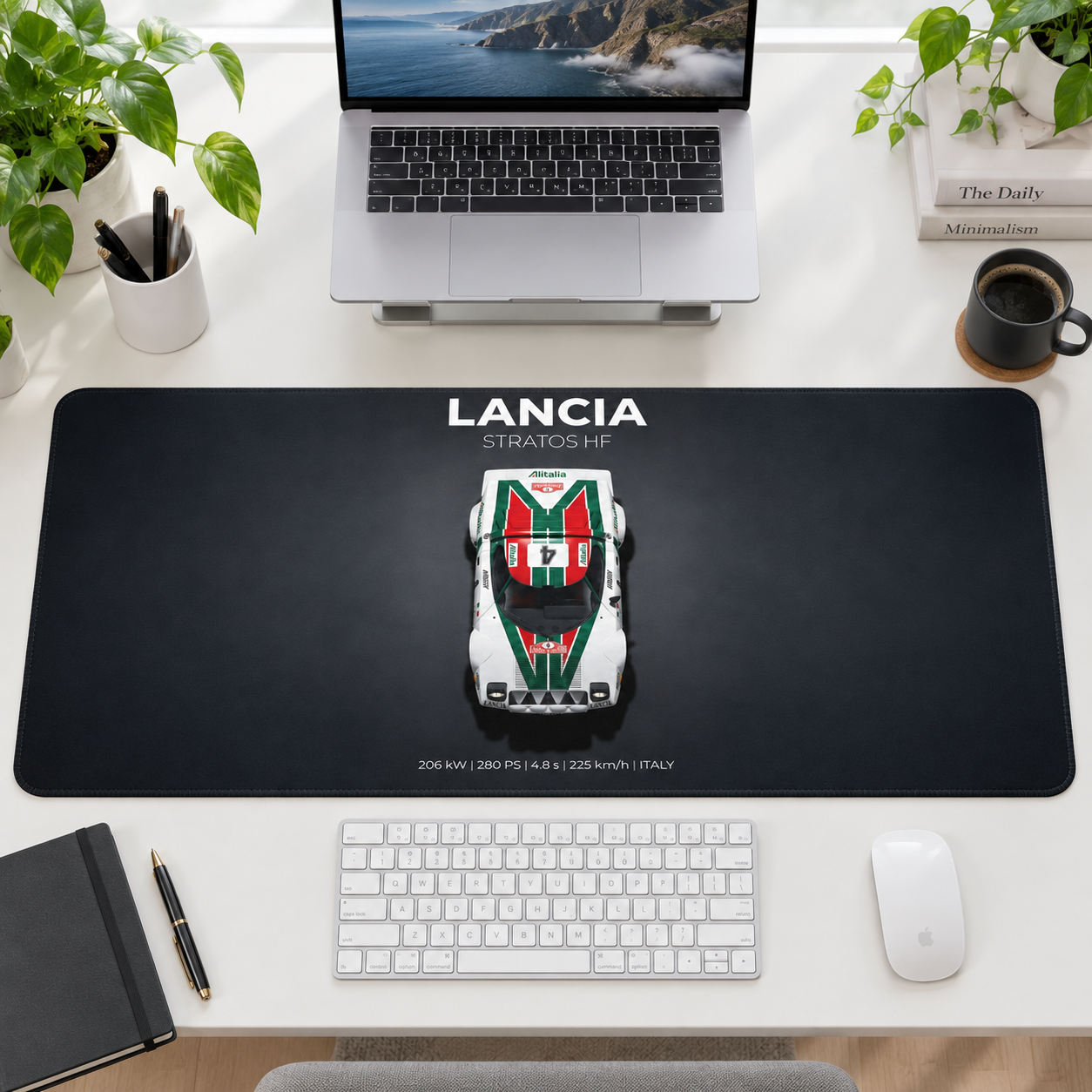 Lancia Yarış Otomobili Üstten Görünüm Mouse Pad - Y1823