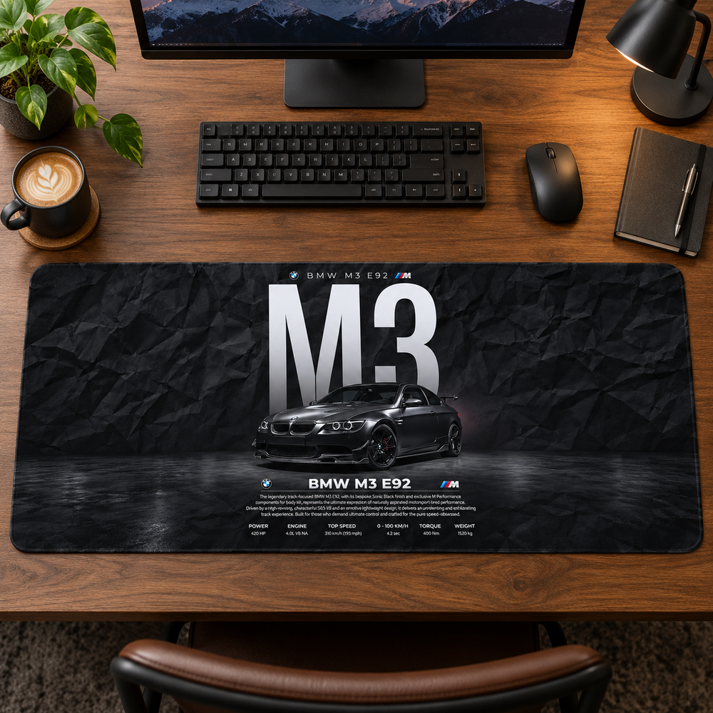 BMW M3 E92 Koyu Doku Afişi Mouse Pad - Y1827