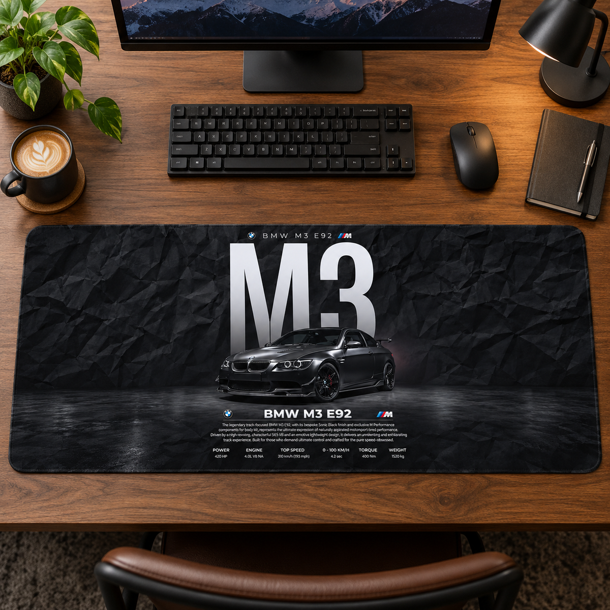 BMW M3 E92 Koyu Doku Afişi Mouse Pad - Y1827