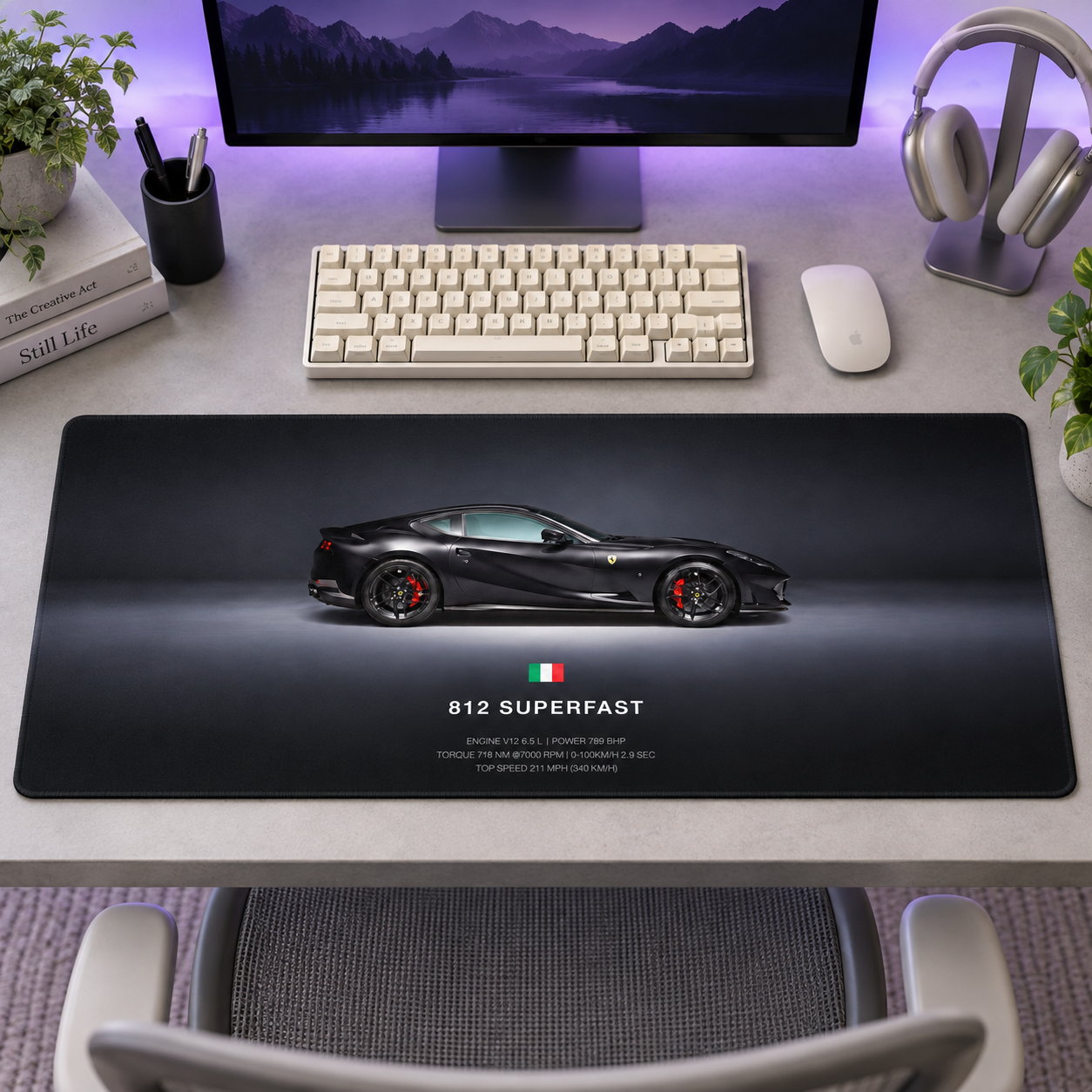 Ferrari 812 Superfast Koyu Profil Mouse Pad - Y1829