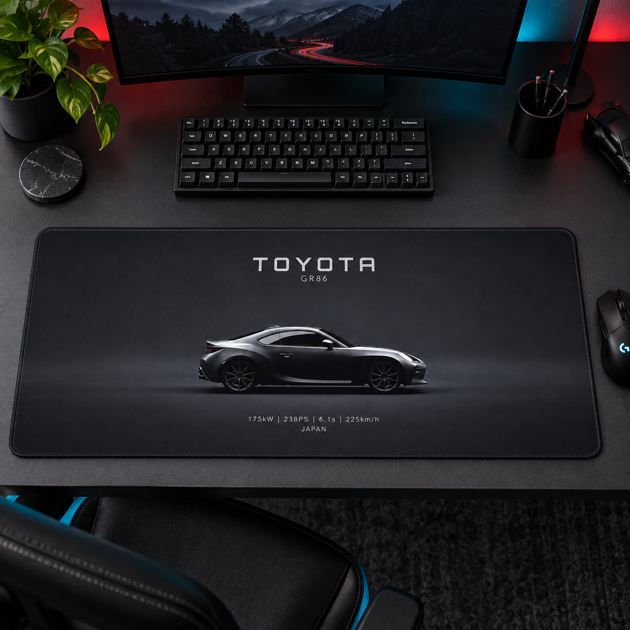 Toyota Siyah Spor Coupe Profili Mouse Pad - Y1831