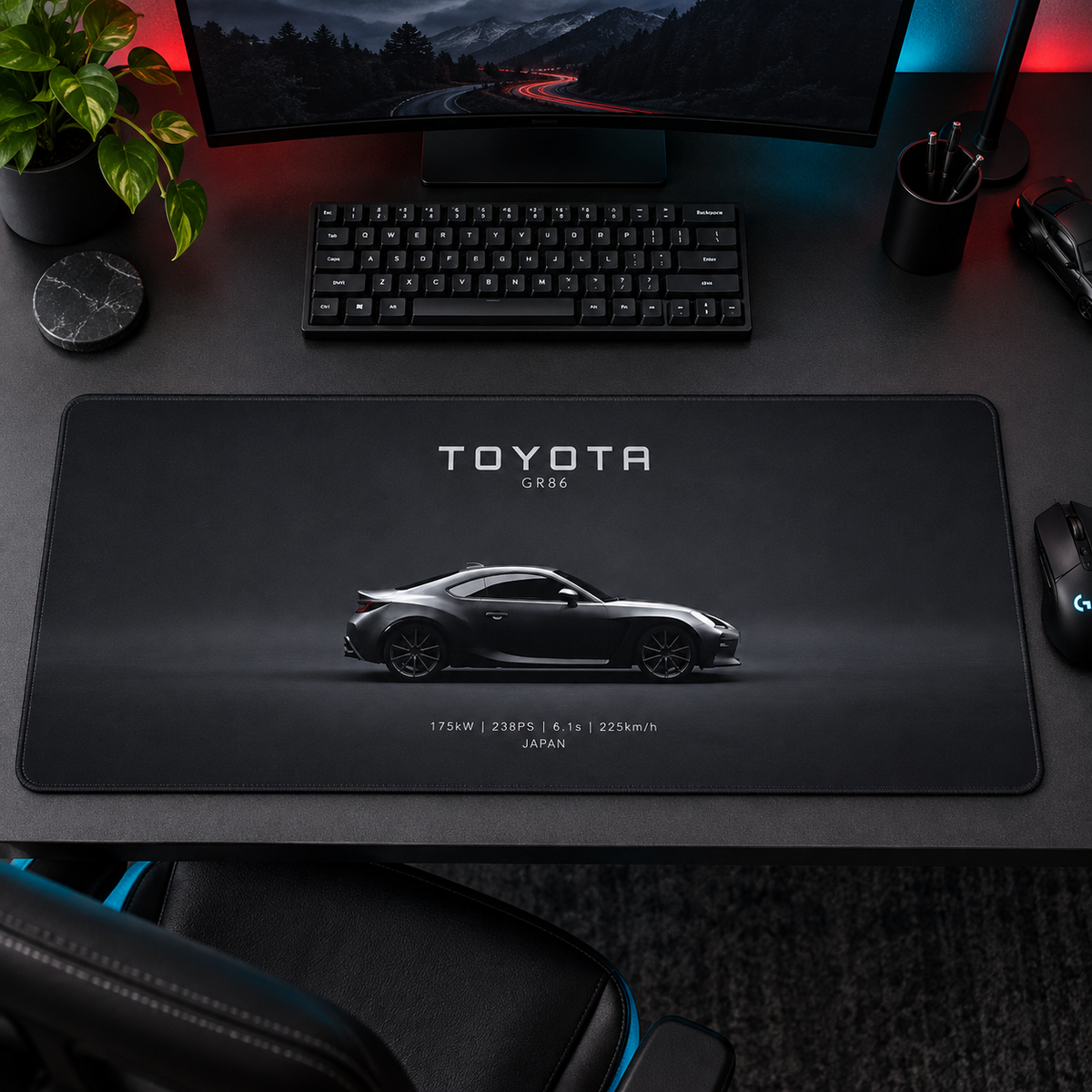 Toyota Siyah Spor Coupe Profili Mouse Pad - Y1831