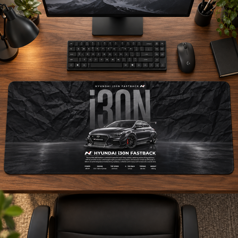 Hyundai i30 N Fastback Siyah Afiş Mouse Pad - Y1832