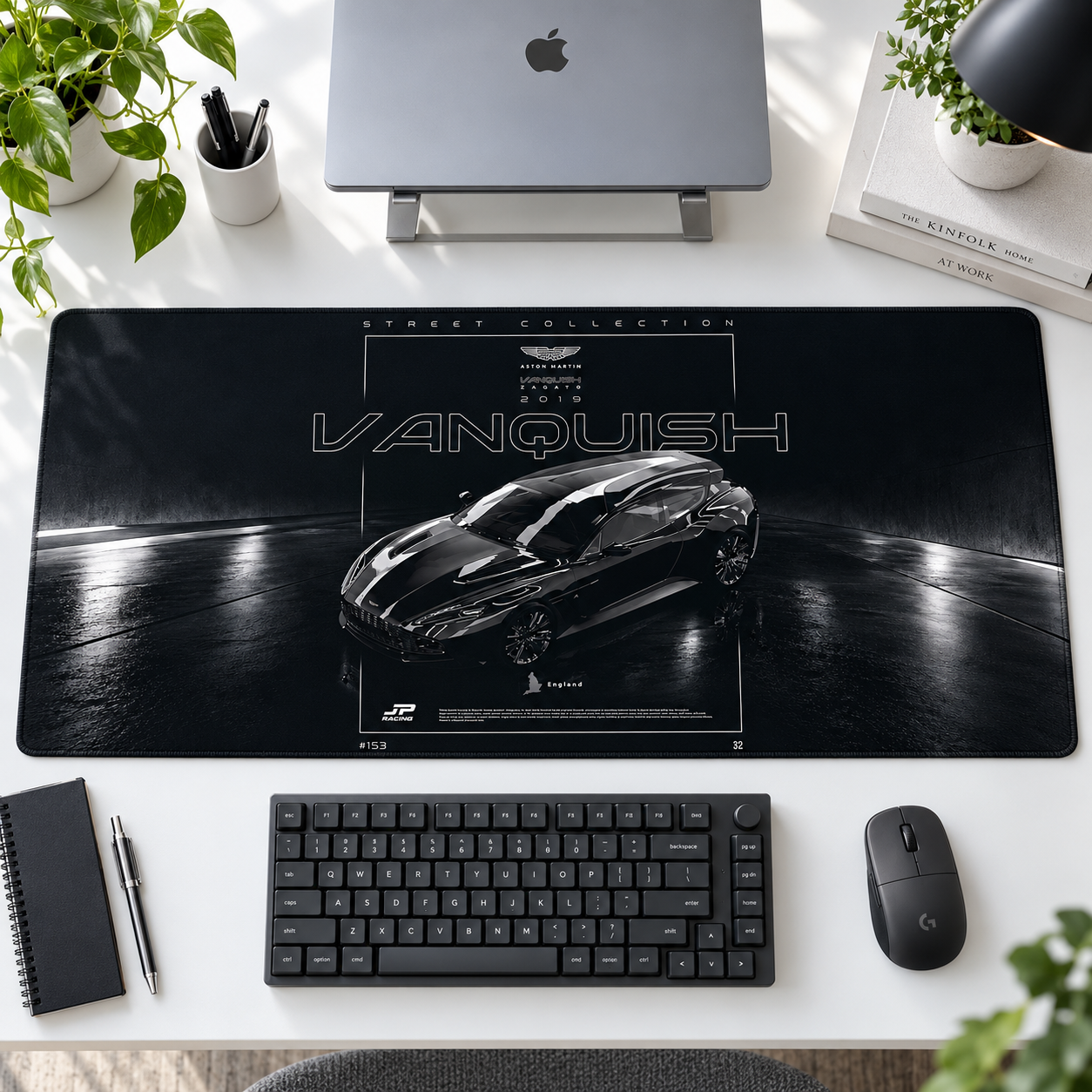 Aston Martin Vanquish Siyah Teknik Afiş Mouse Pad - Y1838