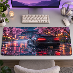 Sakura Gecesinde Siyah Amerikan Coupe Mouse Pad - Y1844