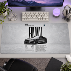 BMW Siyah Beyaz Sedan Afişi Mouse Pad - Y1849