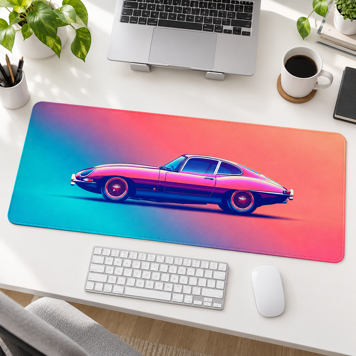 Pembe Klasik Coupe Neon Degrade Mouse Pad - Y1853