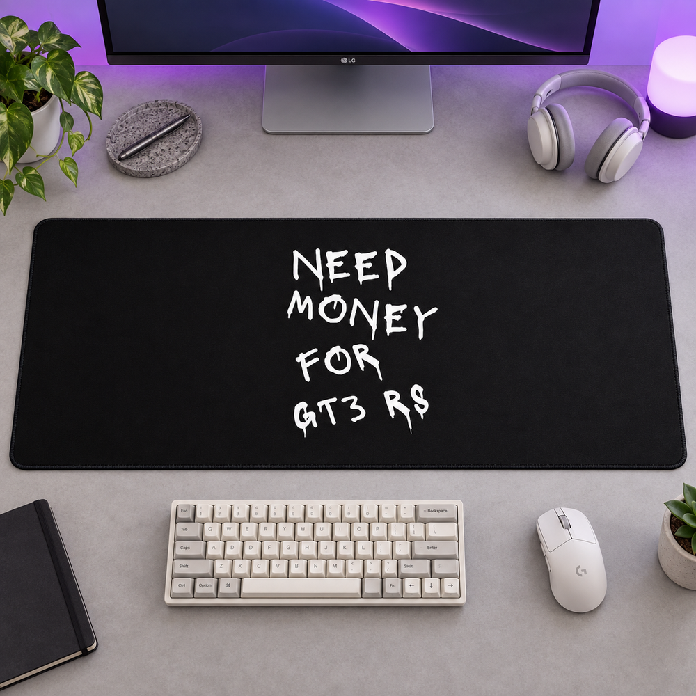 GT3 RS Tutkusu Tipografik Tasarım Mouse Pad - Y1869