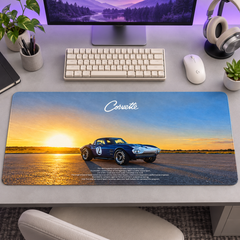 Corvette Klasik Mavi Gün Batımı Mouse Pad - Y1874