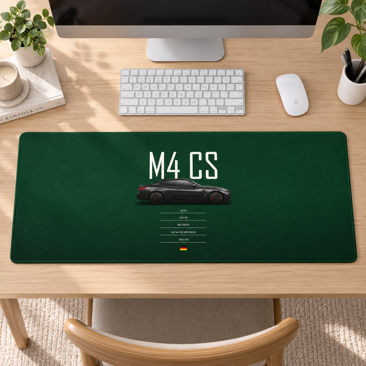 BMW M4 CS Yeşil Minimal Afiş Mouse Pad - Y1880