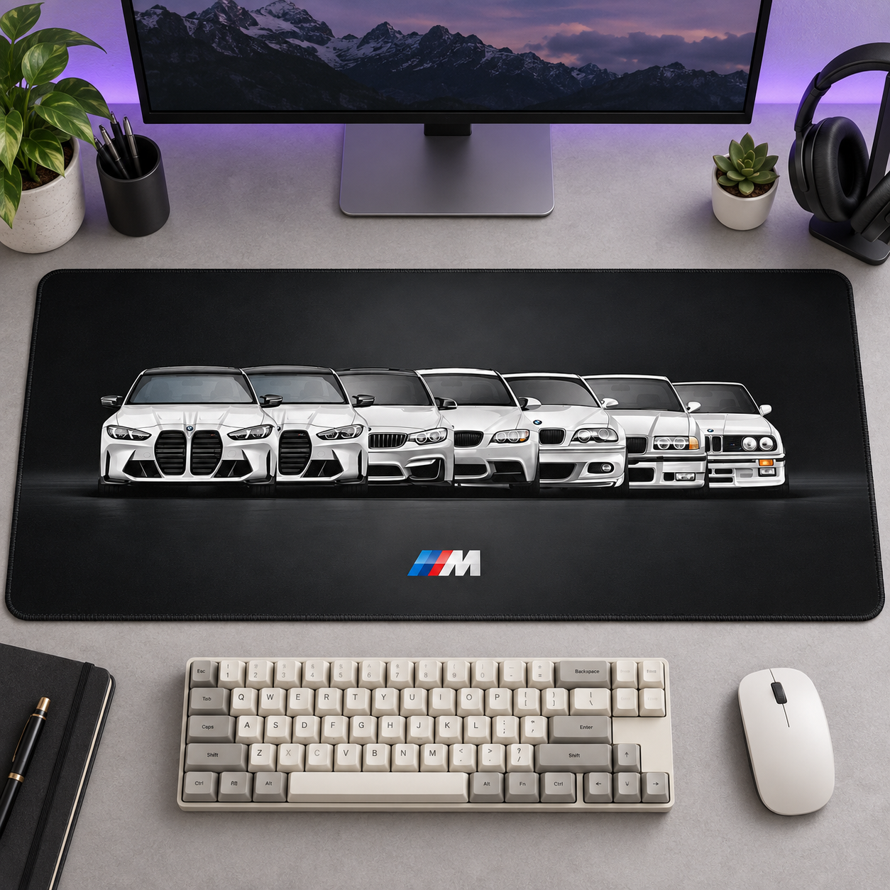 BMW M Beyaz Nesiller Dizilimi Mouse Pad - Y1884