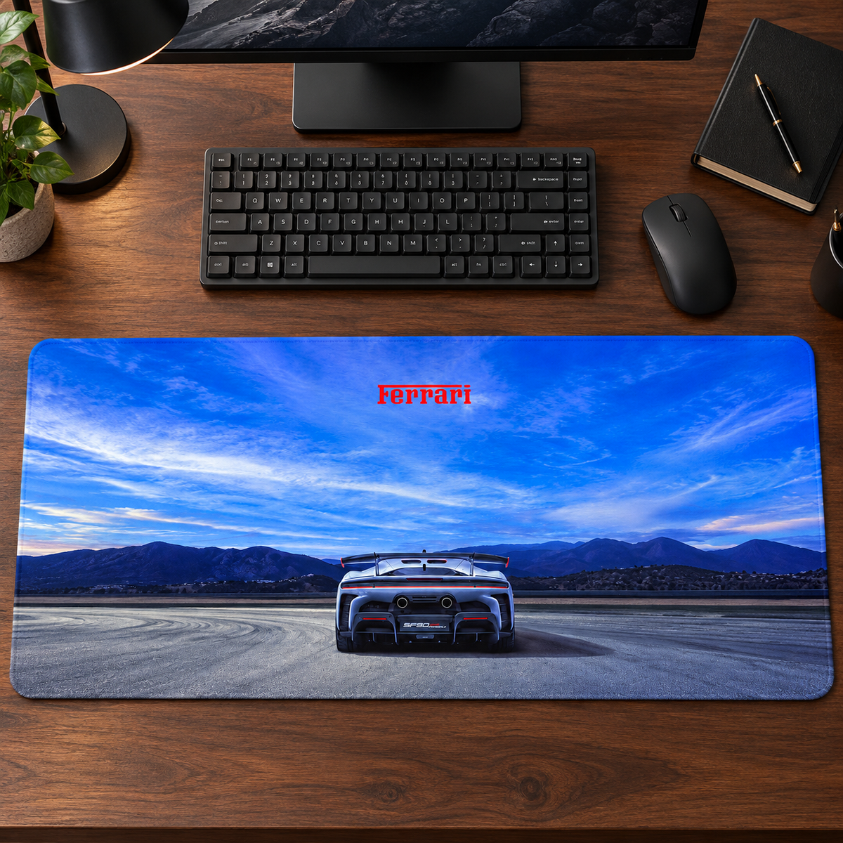 Ferrari Mavi Ufuk Pist Görünümü Mouse Pad - Y1902