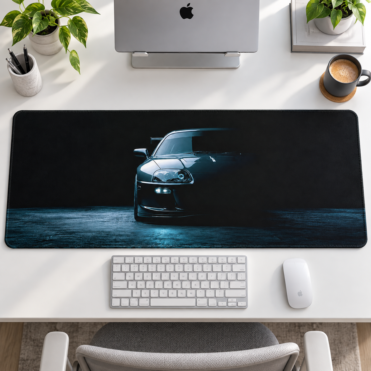 Siyah Spor Sedan Mavi Karanlık Detay Mouse Pad - Y1903