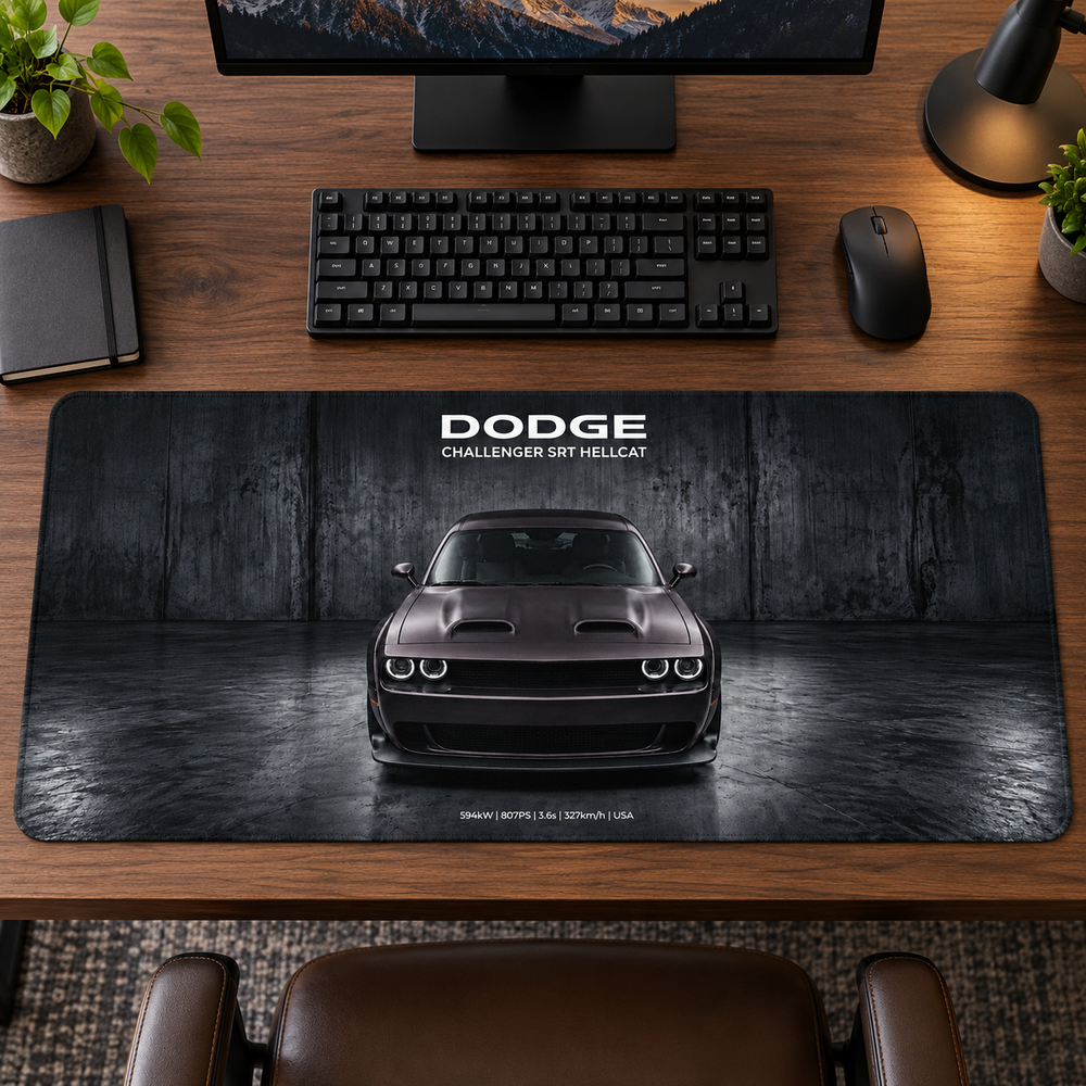 Dodge Challenger Hellcat Koyu Garaj Mouse Pad - Y1907