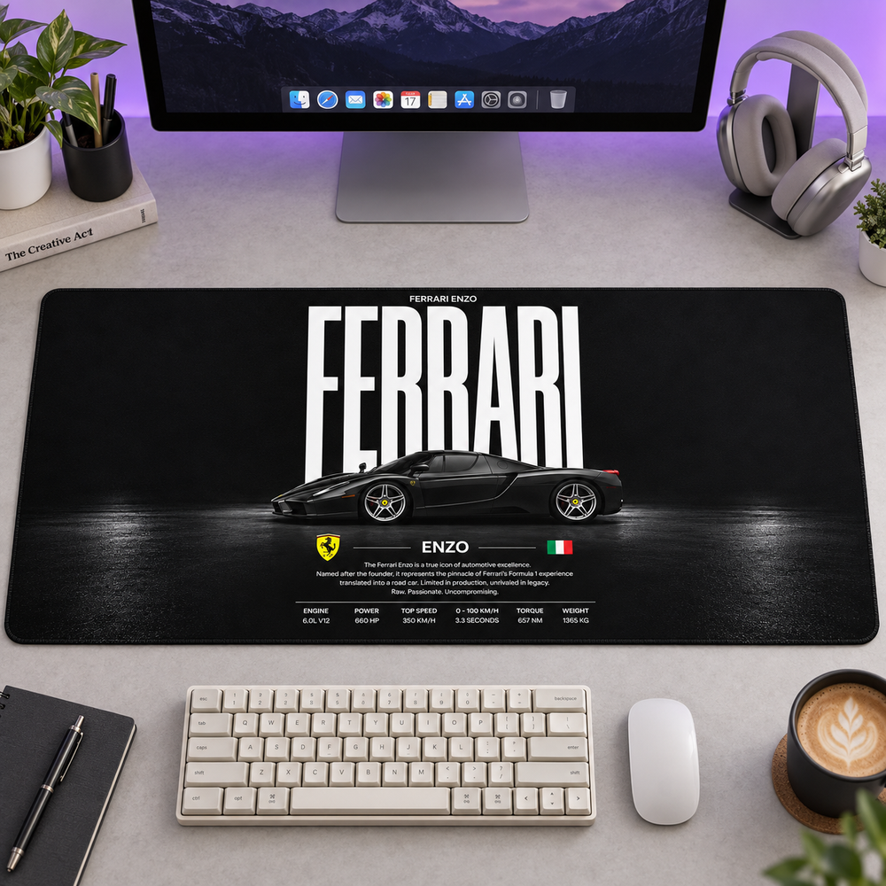 Ferrari Enzo Siyah Teknik Profil Mouse Pad - Y1914
