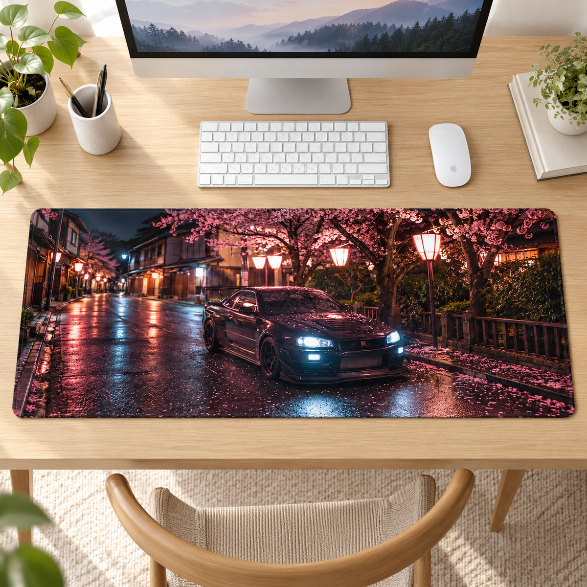 Sakura Sokağında Lacivert Coupe Mouse Pad - Y1925