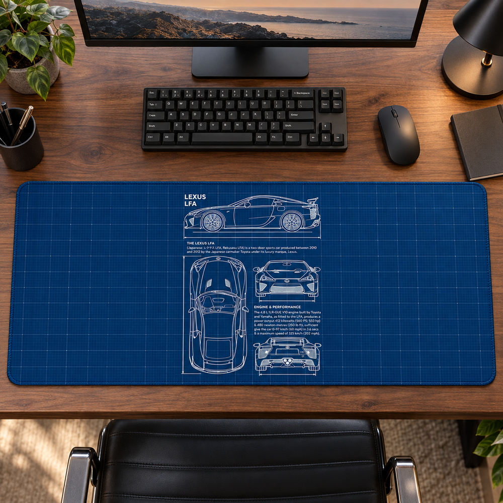 Toyota Supra Mavi Teknik Çizim Mouse Pad - Y1932