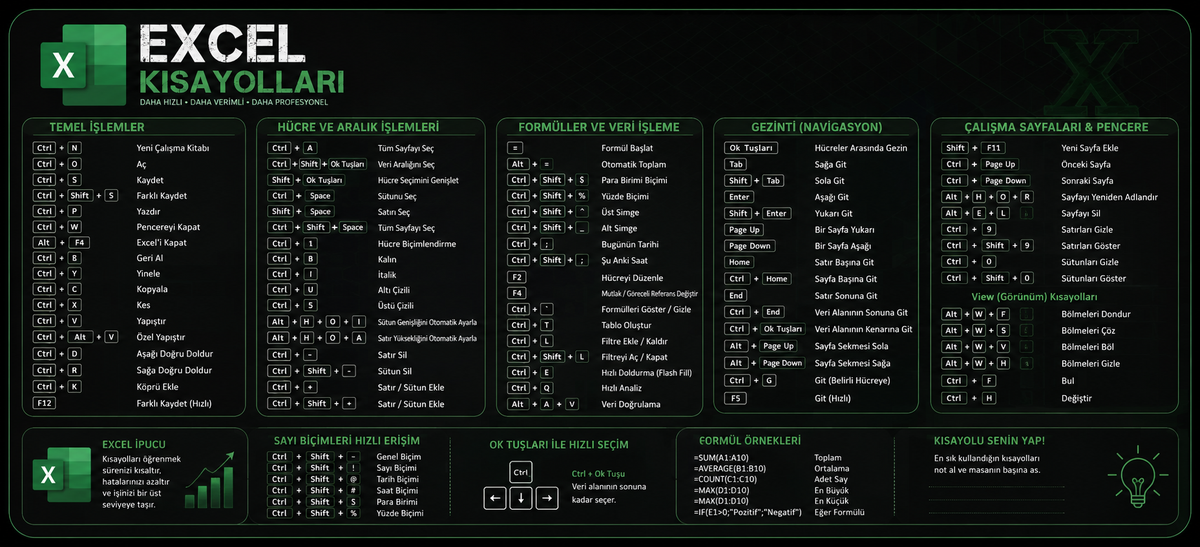 Excel Kısa Yolları Mouse Pad
